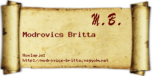 Modrovics Britta névjegykártya